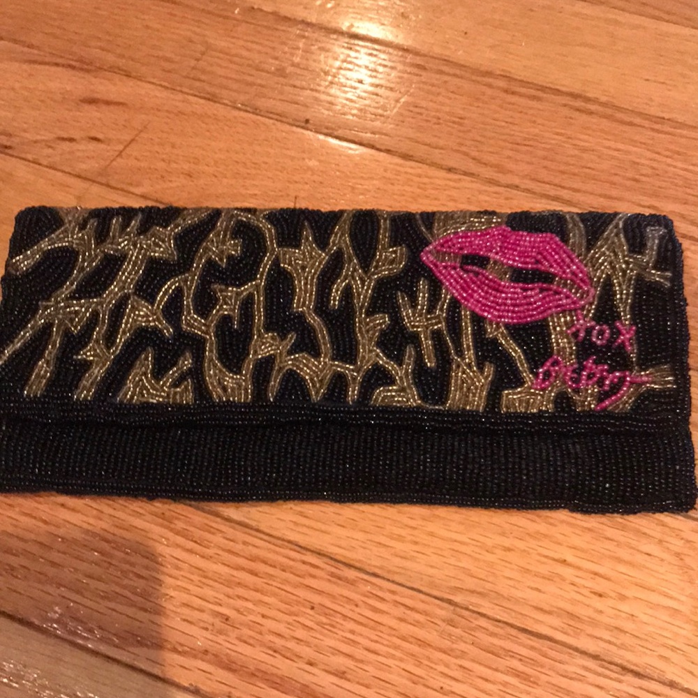 Betsey Johnson Sequin Foldover Clutch